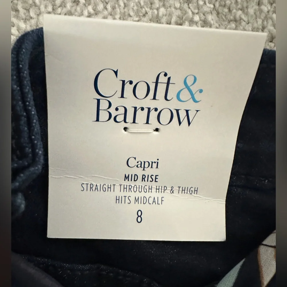 Croft & Barrow Capri Jeans Size 8 Dark Rinse Mid-Rise Stretch NWT - Picture 7 of 9
